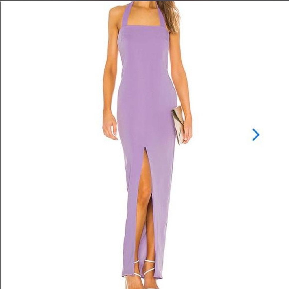 Lovers + Friends Lilac Strapless Halter Gown with Front Slit